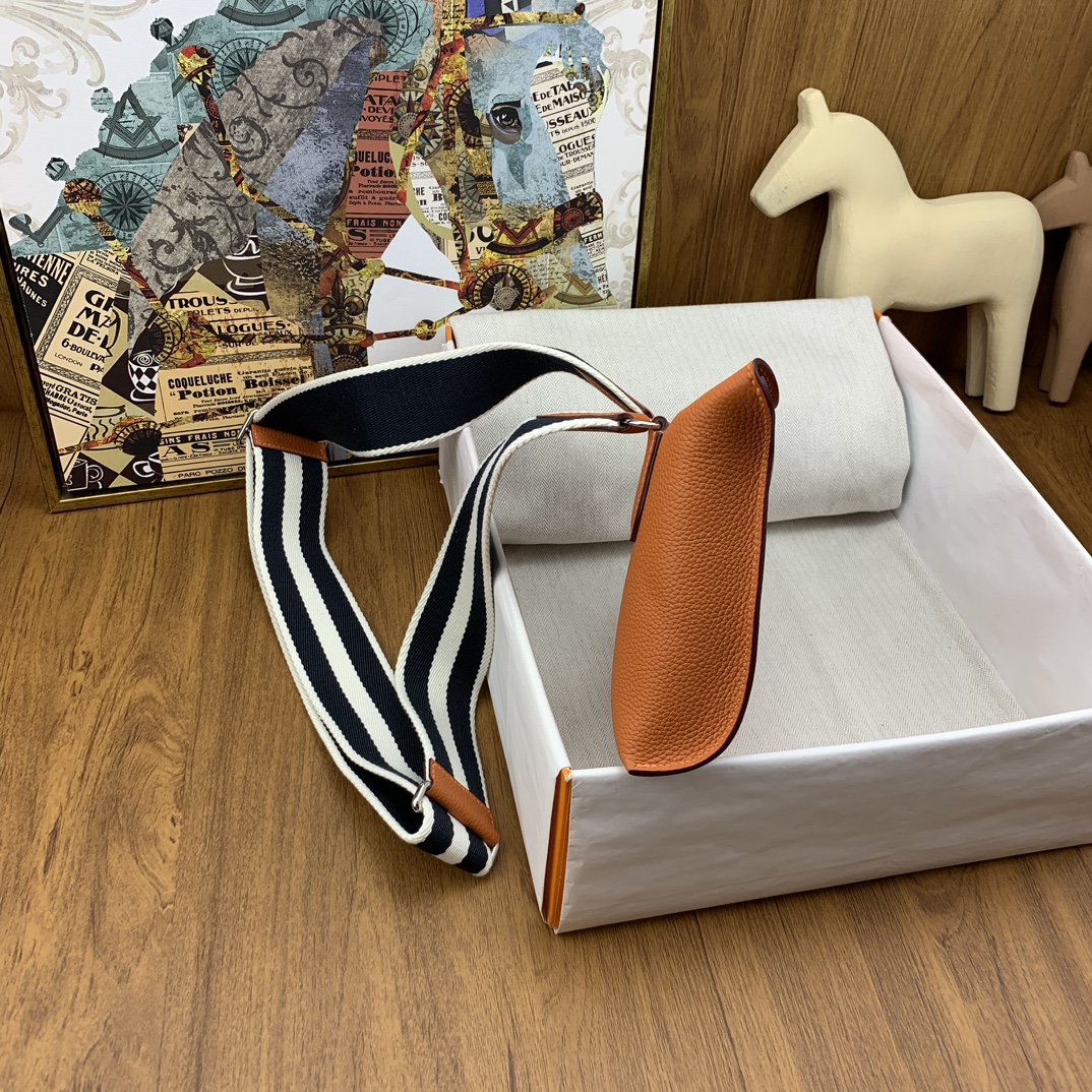 에르메스 비드포쉬 백 토고 오랑쥬 미니옴